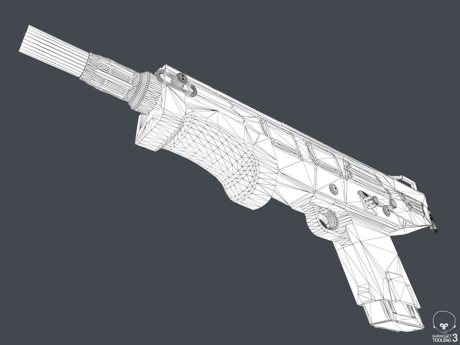 Mag-7 Shotgun Low-poly 3D model_15