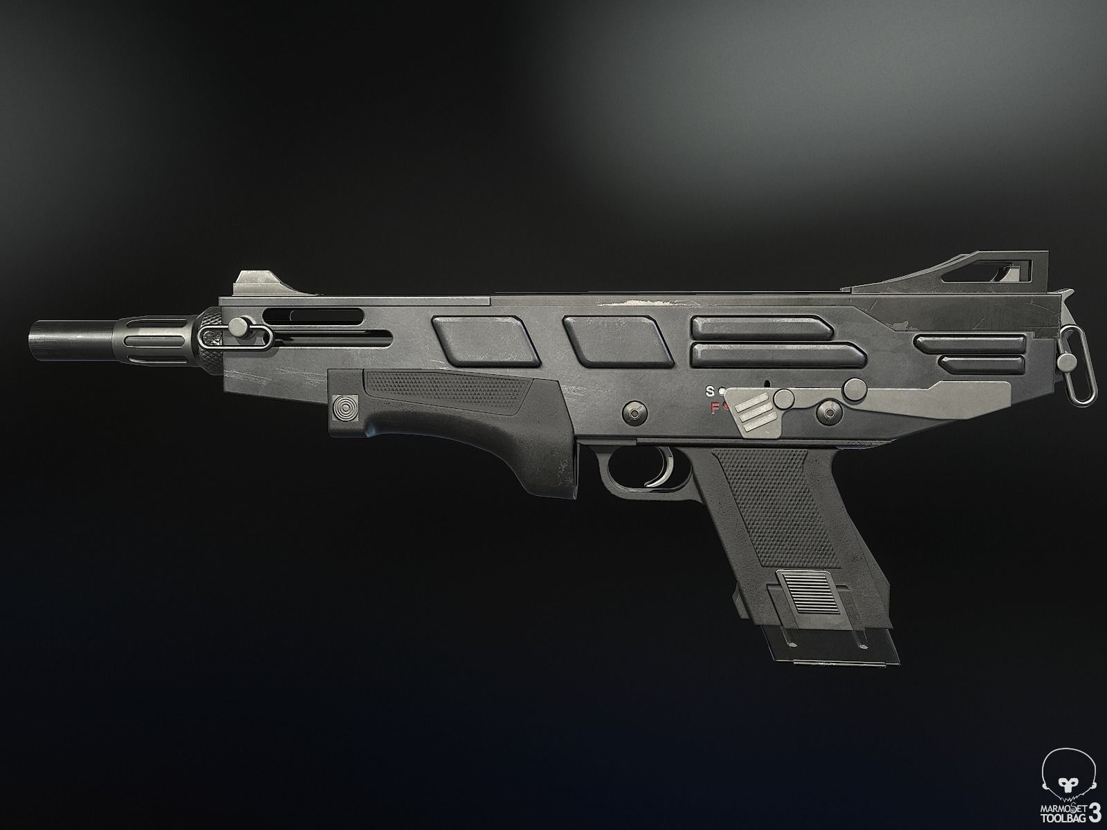 Mag-7 Shotgun Low-poly 3D model_3