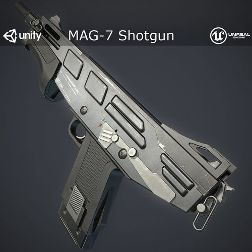 Mag-7 Shotgun Low-poly 3D model