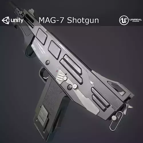 Mag-7 Shotgun Low-poly 3D model