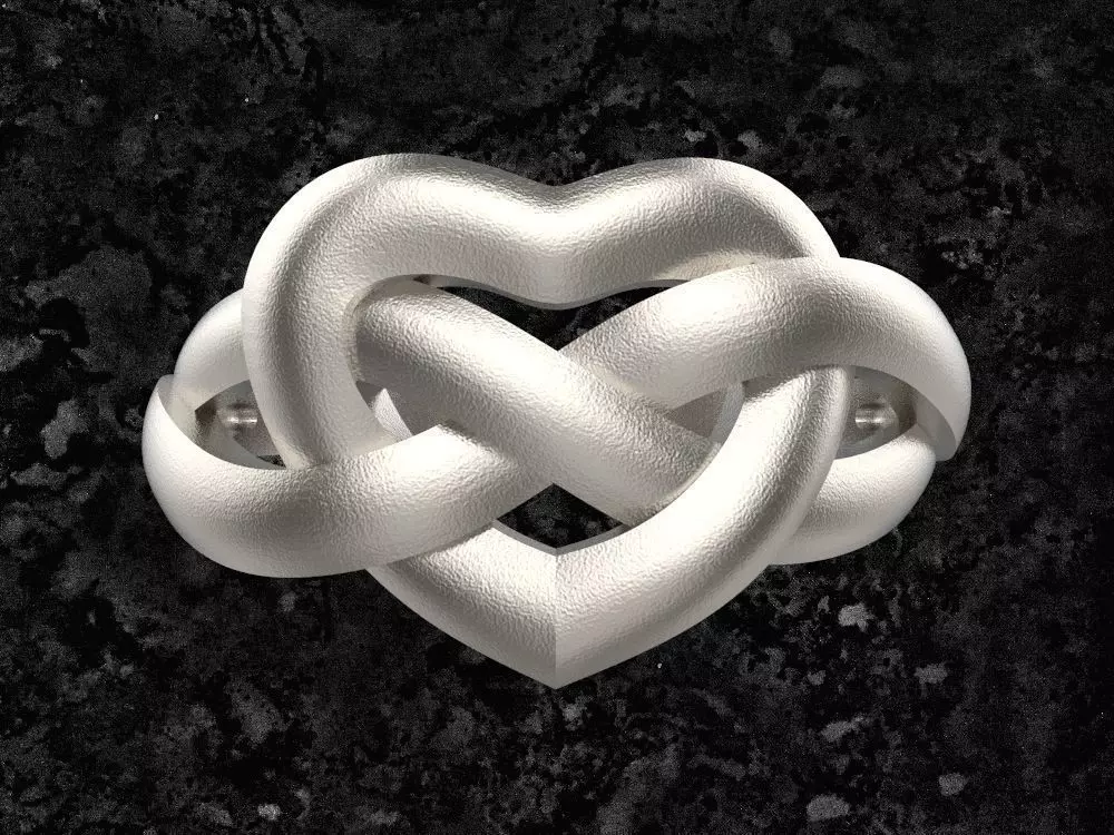 Heart-ring infinity heart ring 3D print model_0
