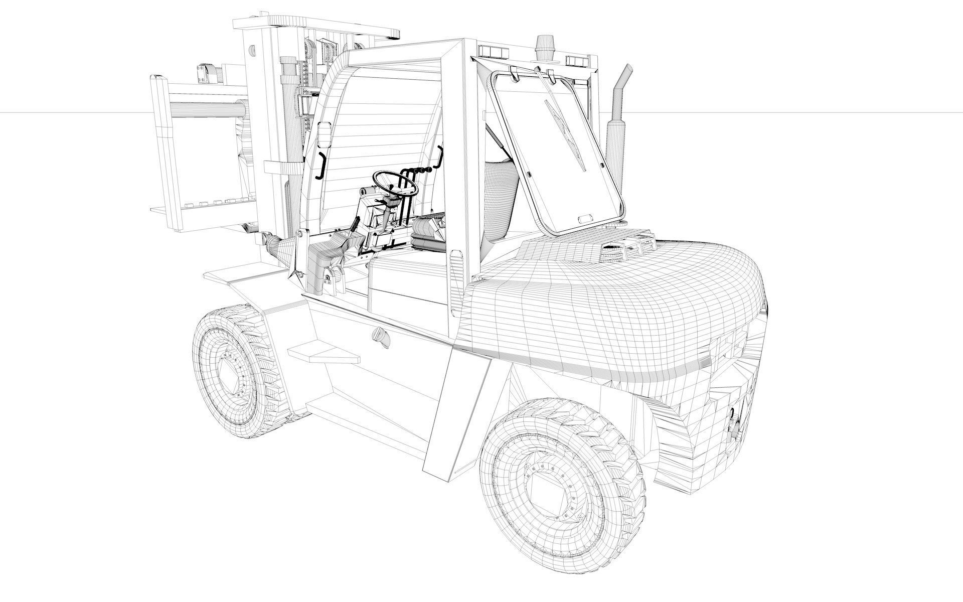 Forklift big 3D model_18