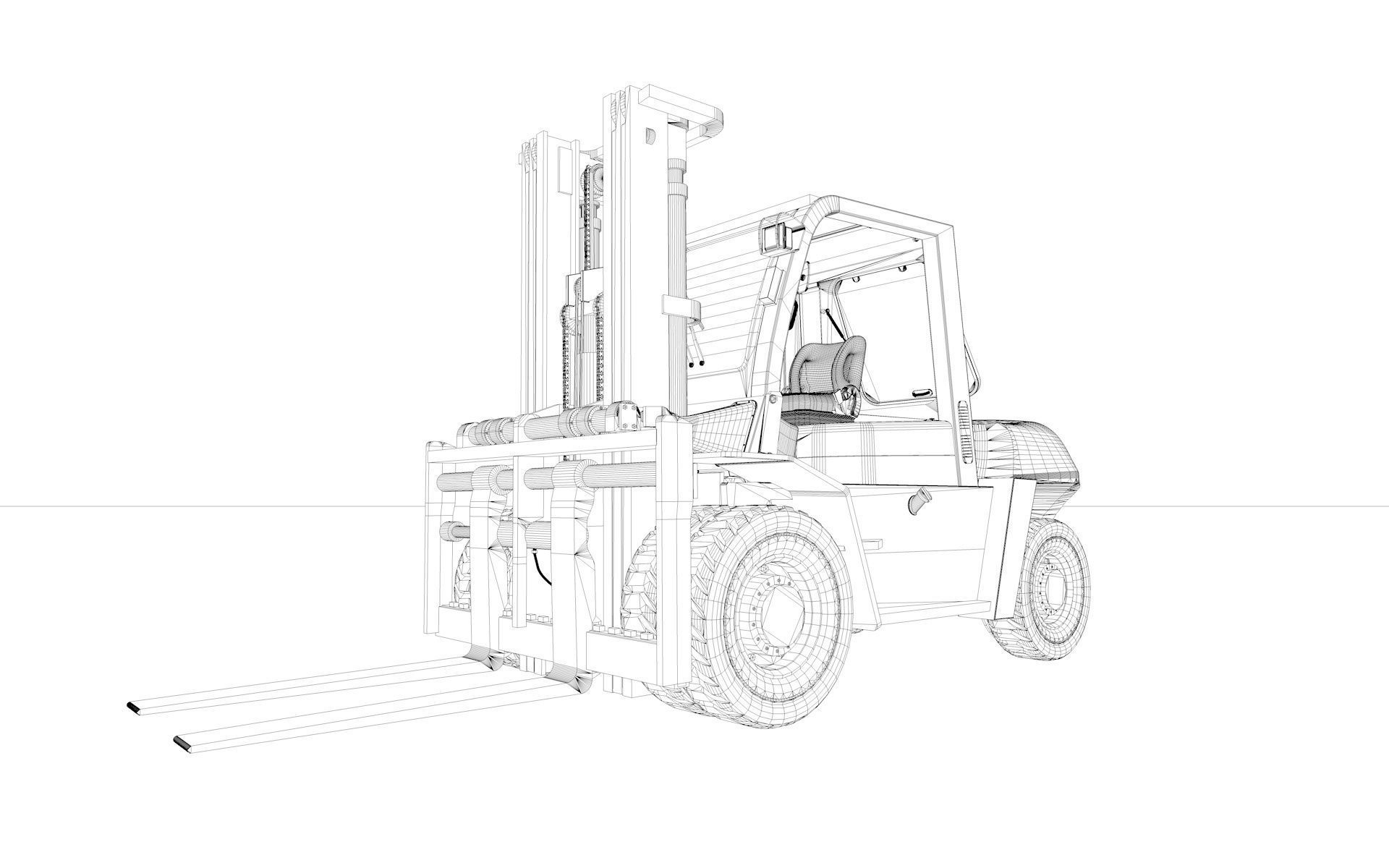 Forklift big 3D model_17