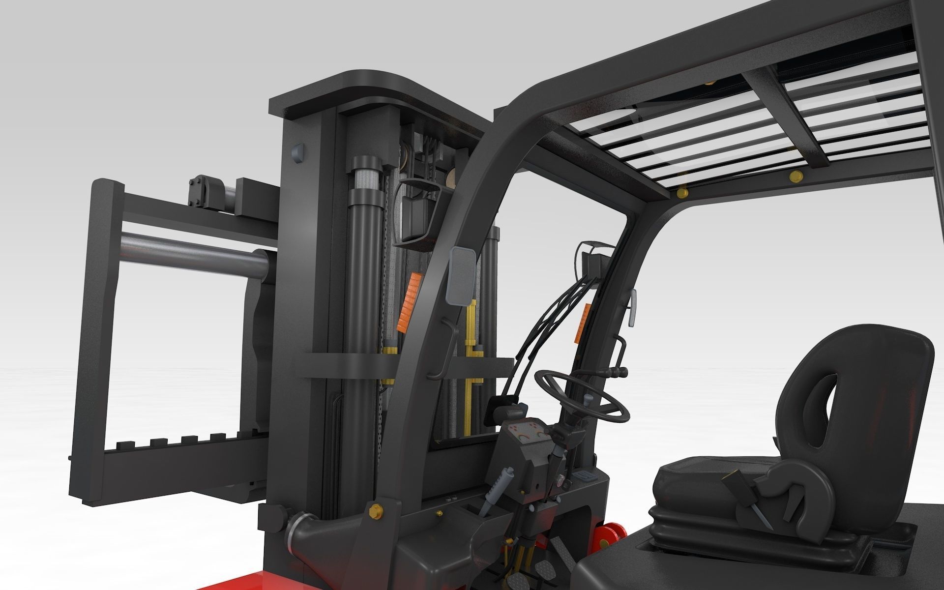 Forklift big 3D model_15