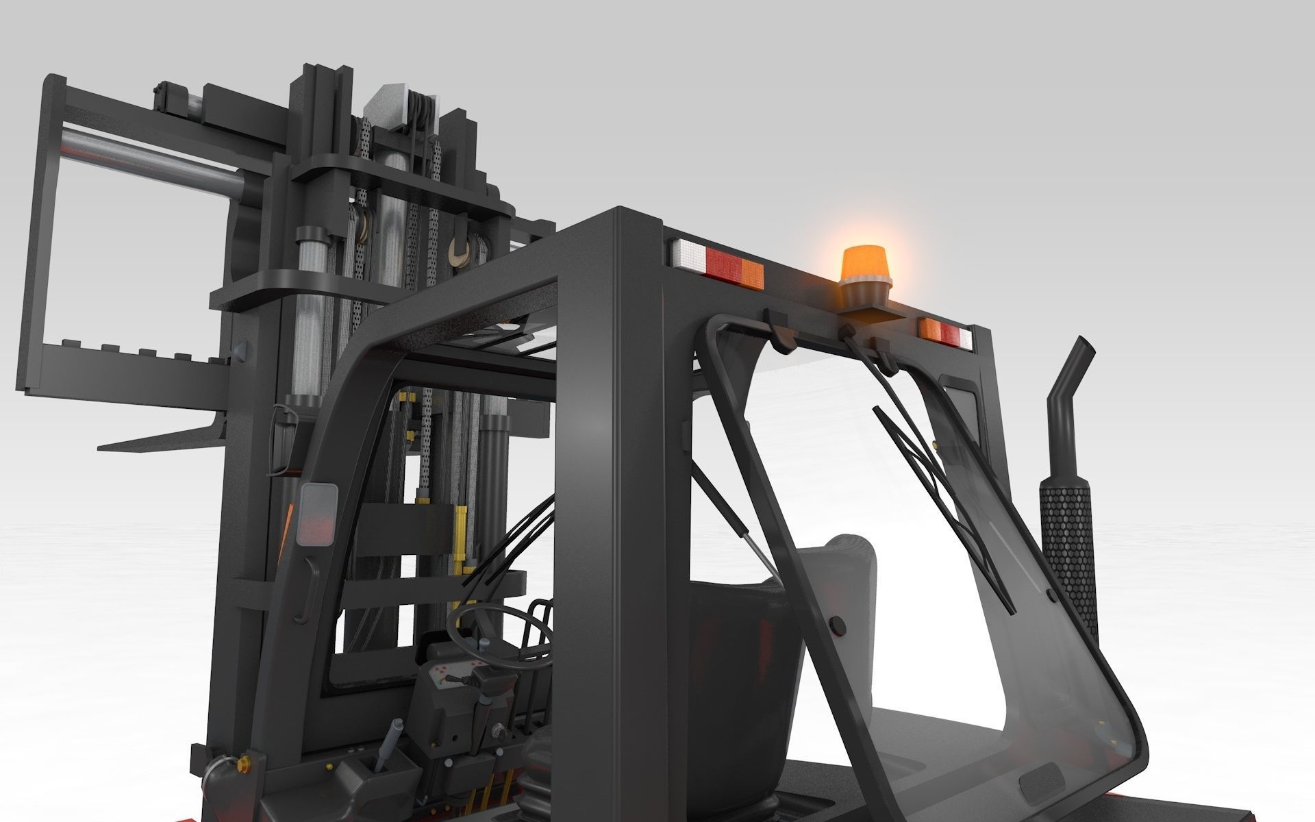Forklift big 3D model_16