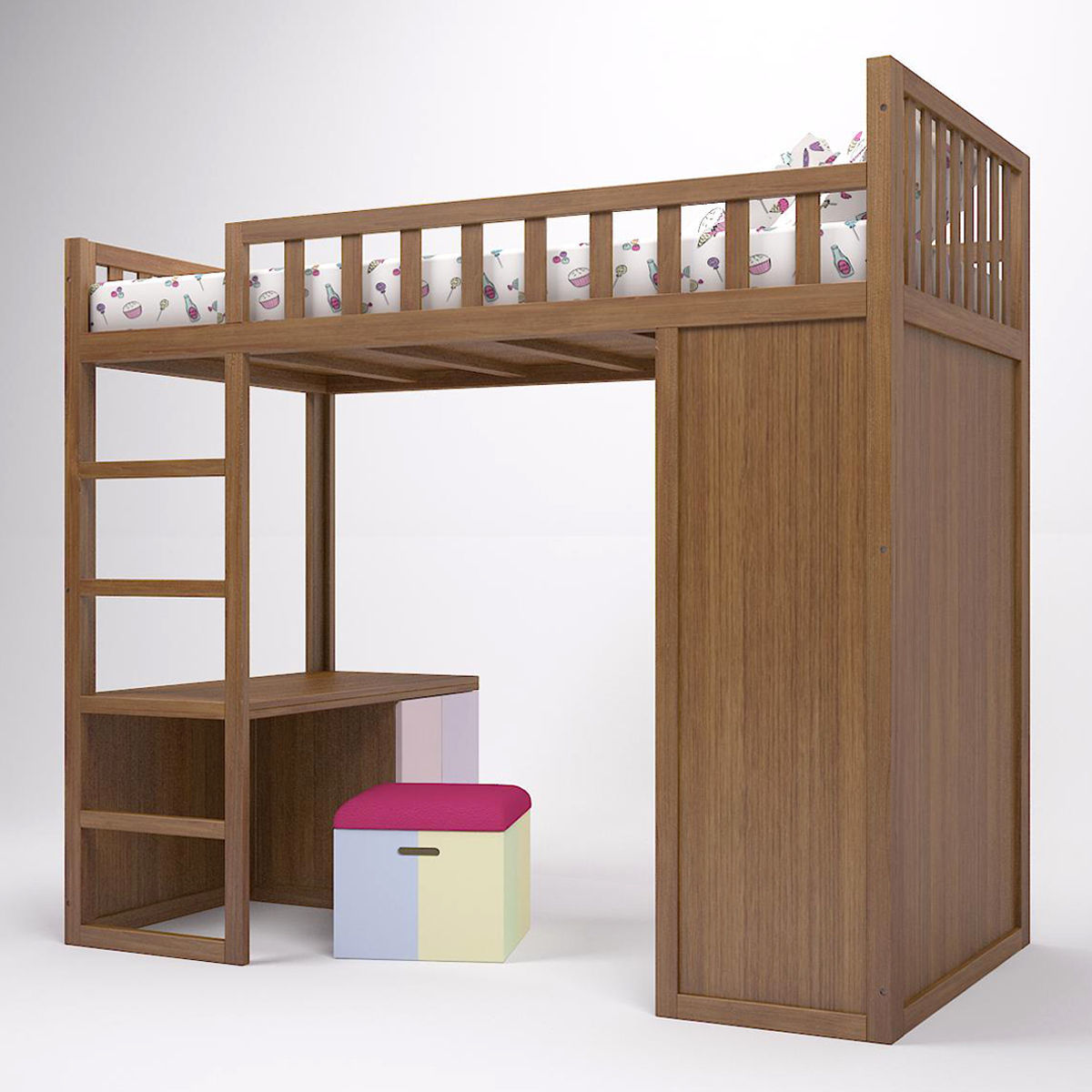 Kid Bunkbed 3D model_2