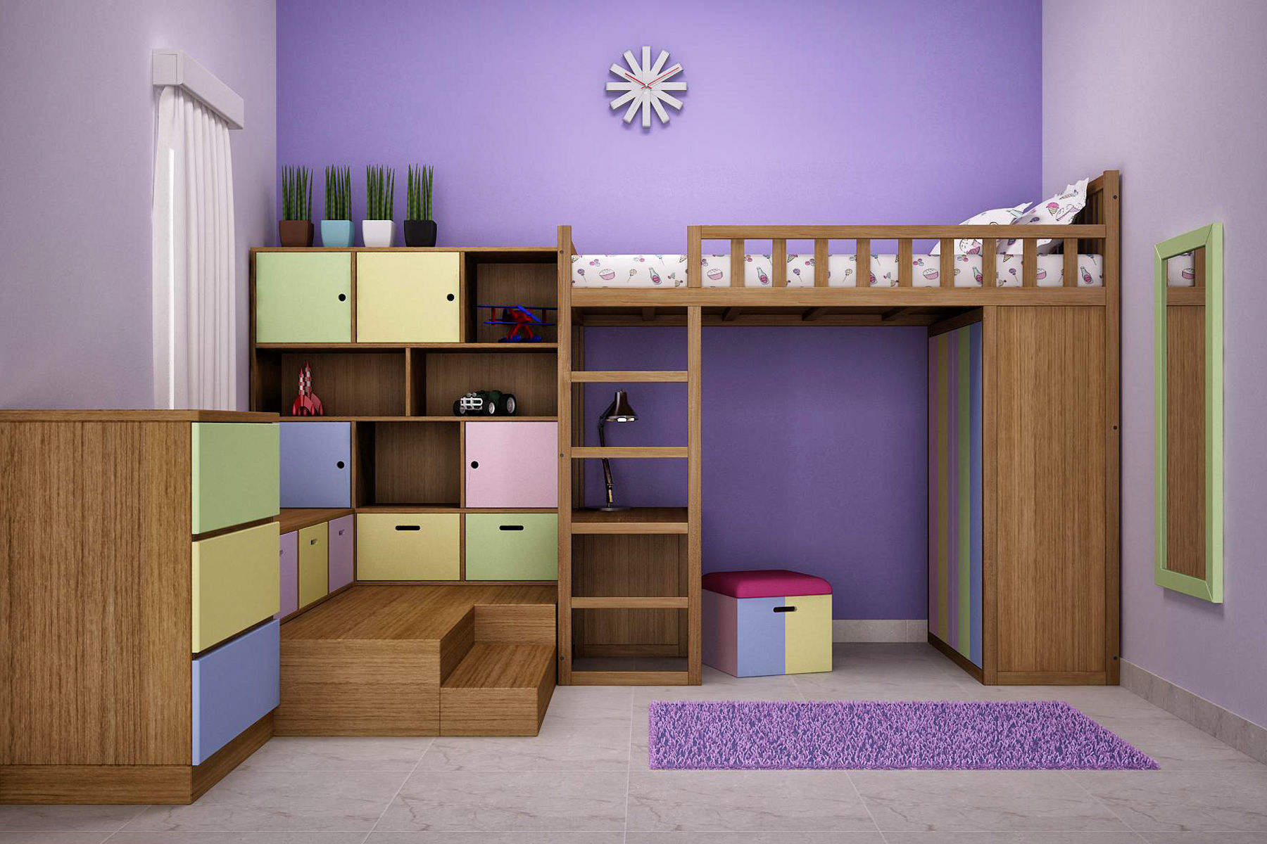 Kid Bunkbed 3D model_1
