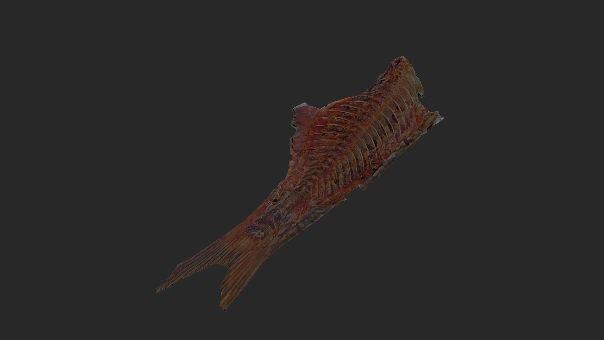 Scanned photorealistic dried fish Low-poly 3D model_25