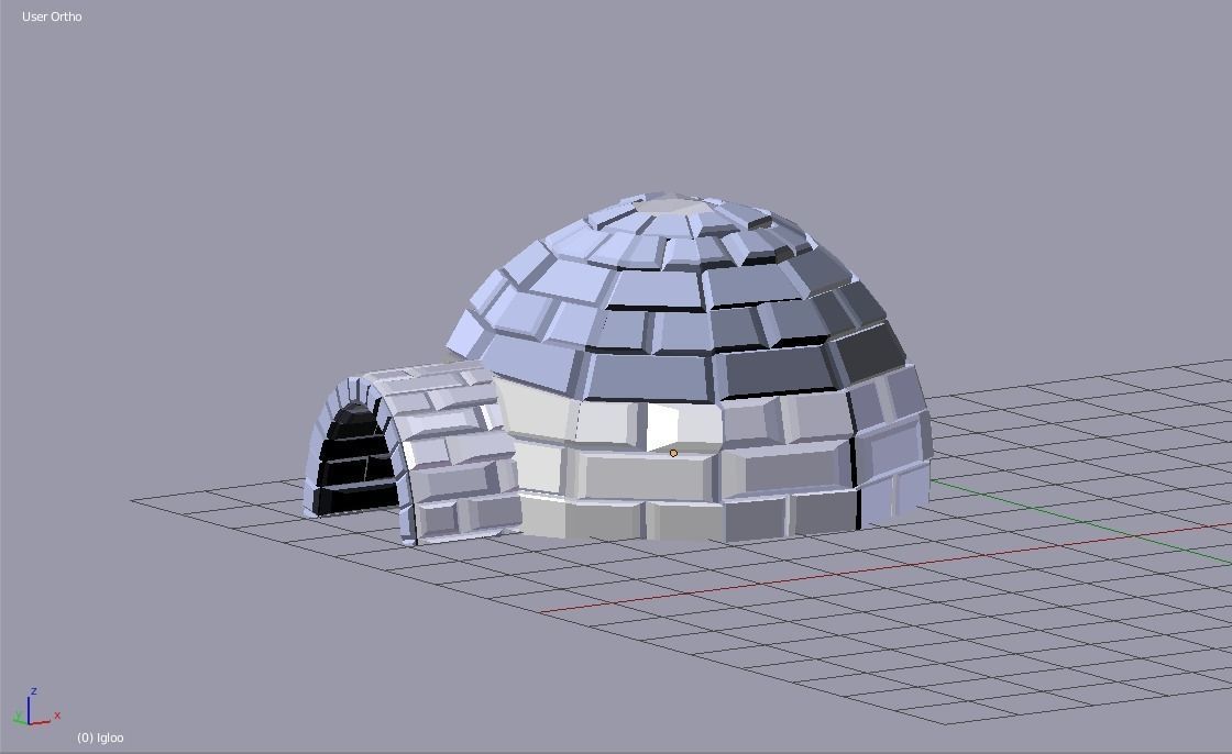 Snow Igloo Low-poly 3D model_5