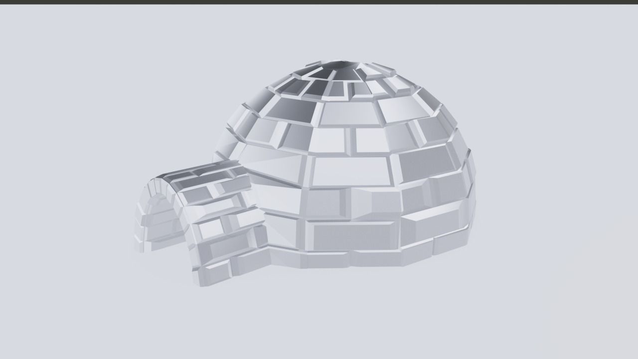 Snow Igloo Low-poly 3D model_3