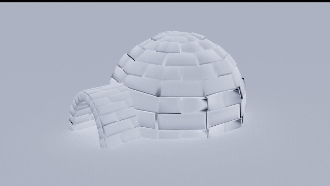Snow Igloo Low-poly 3D model_2