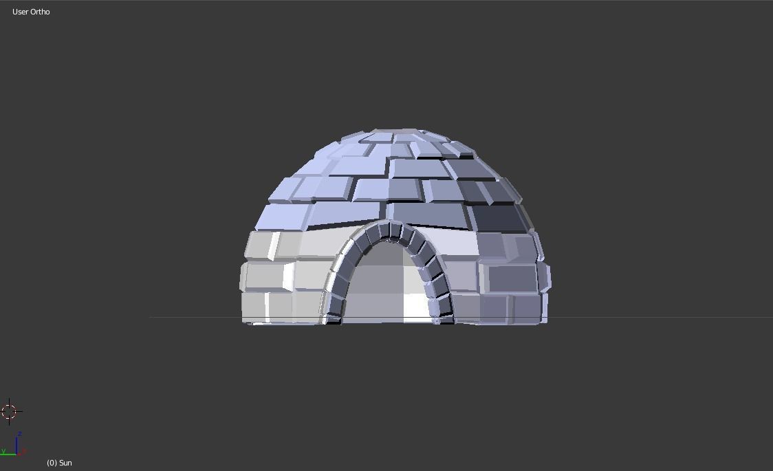 Snow Igloo Low-poly 3D model_6