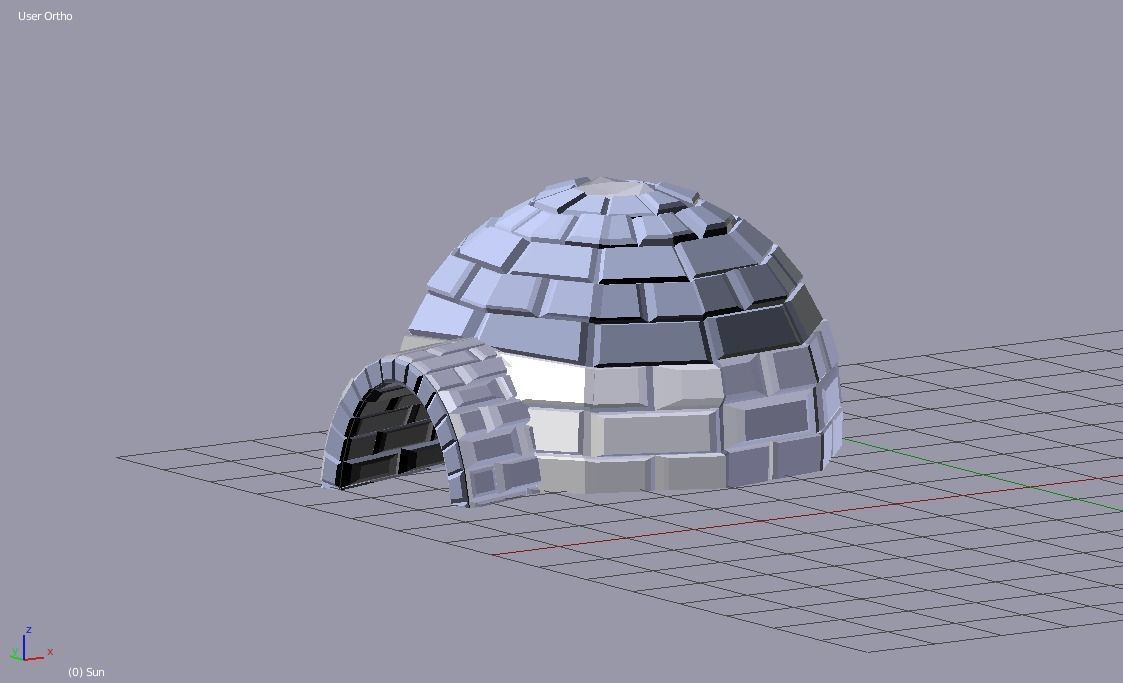 Snow Igloo Low-poly 3D model_4
