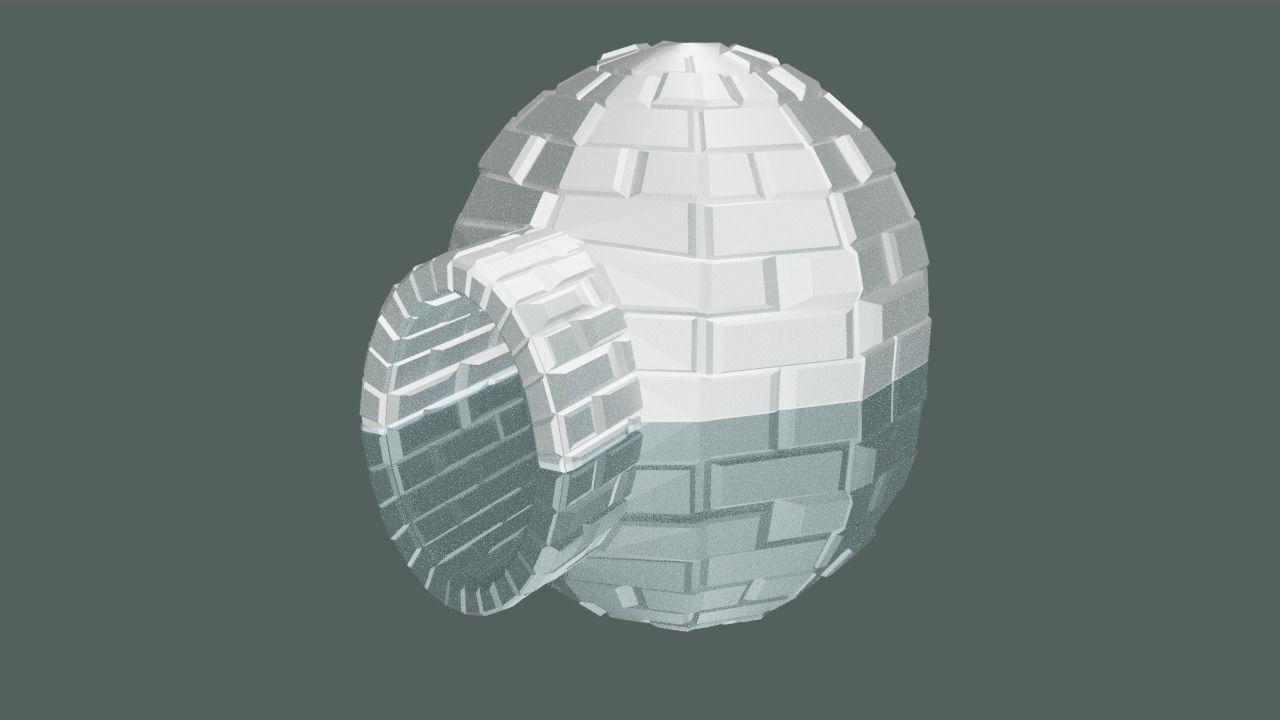 Snow Igloo Low-poly 3D model_1
