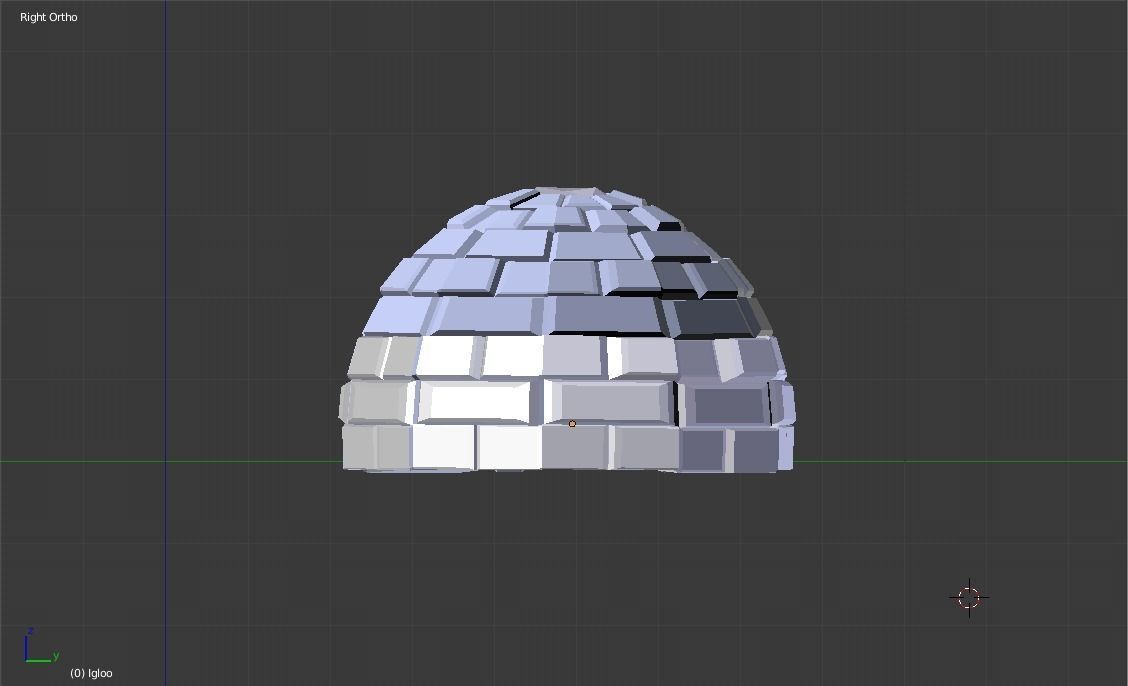 Snow Igloo Low-poly 3D model_7