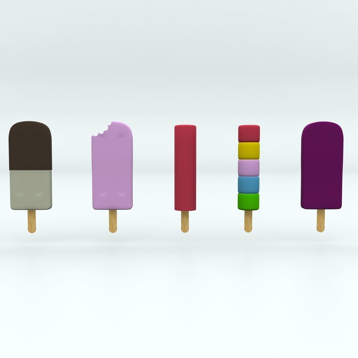 Ice Lolly Collection 3D model_1