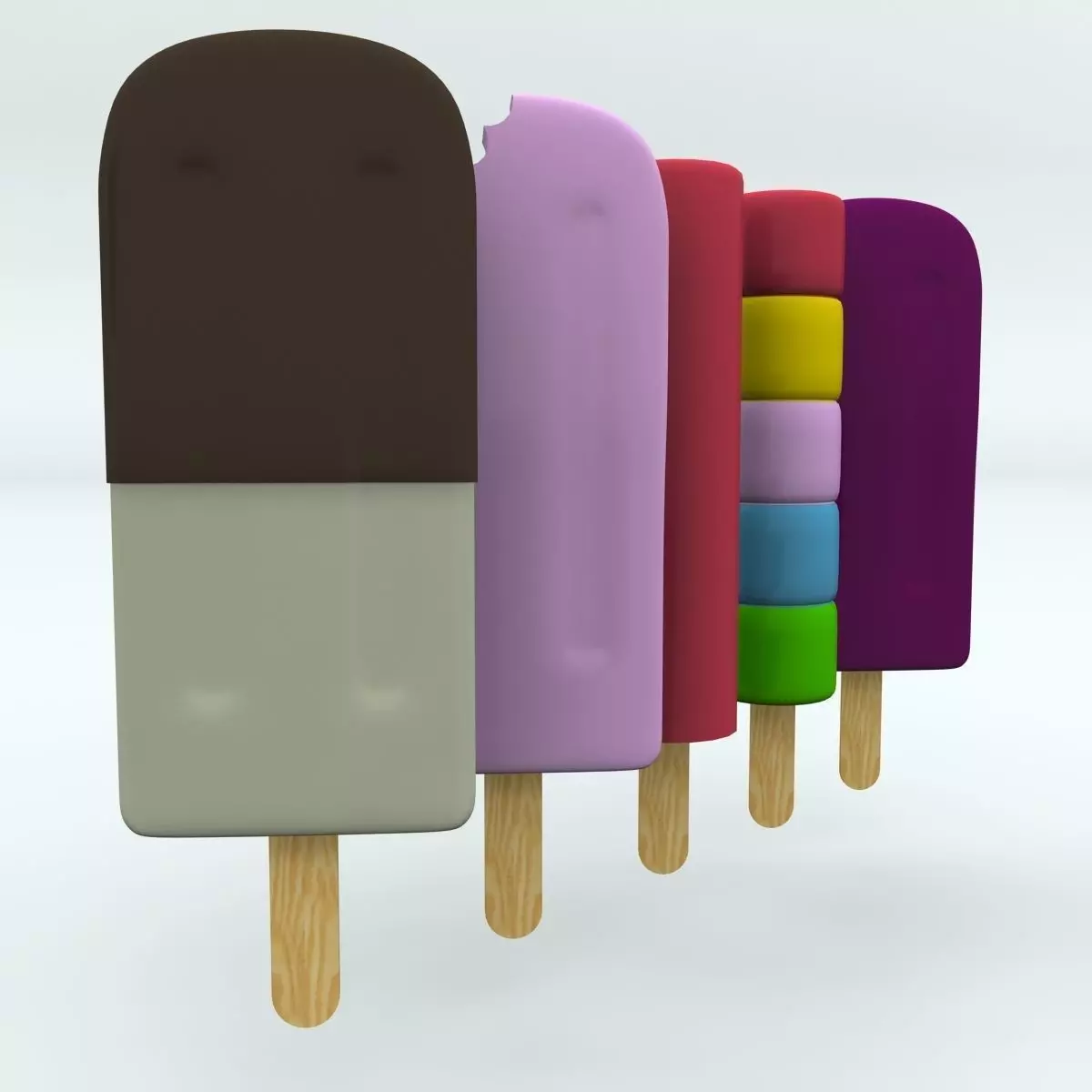 Ice Lolly Collection 3D model_0