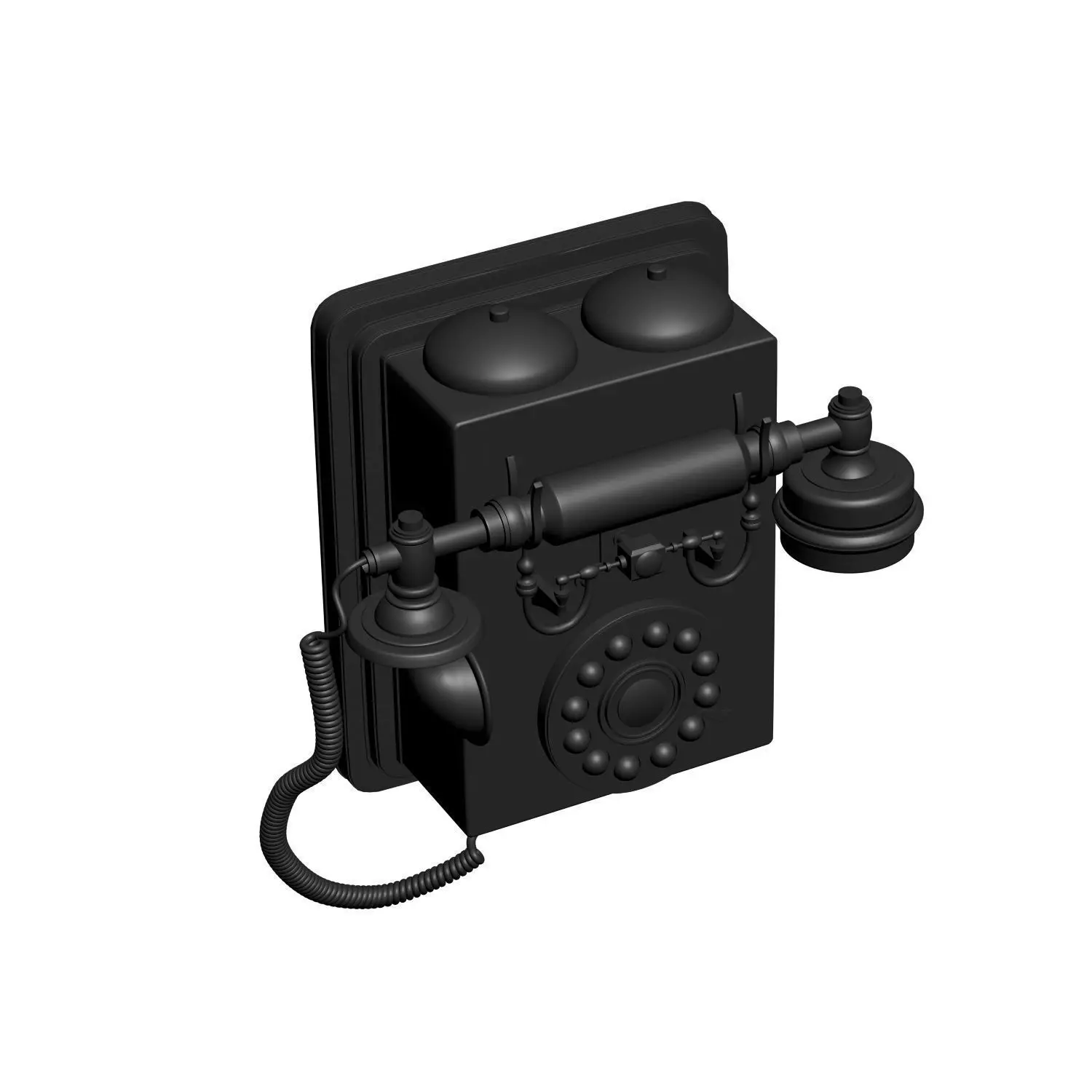 Retro phone 3D print model_0