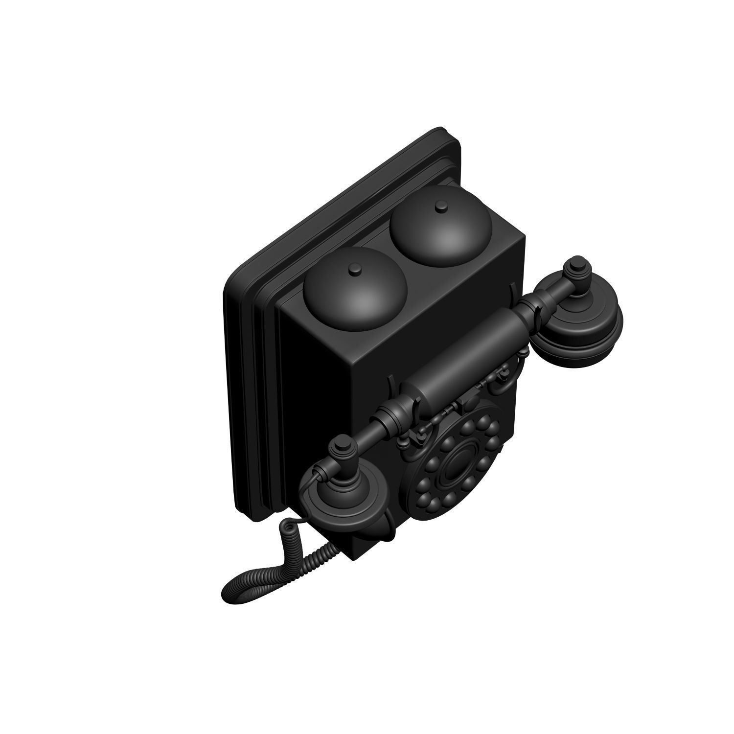 Retro phone 3D print model_4