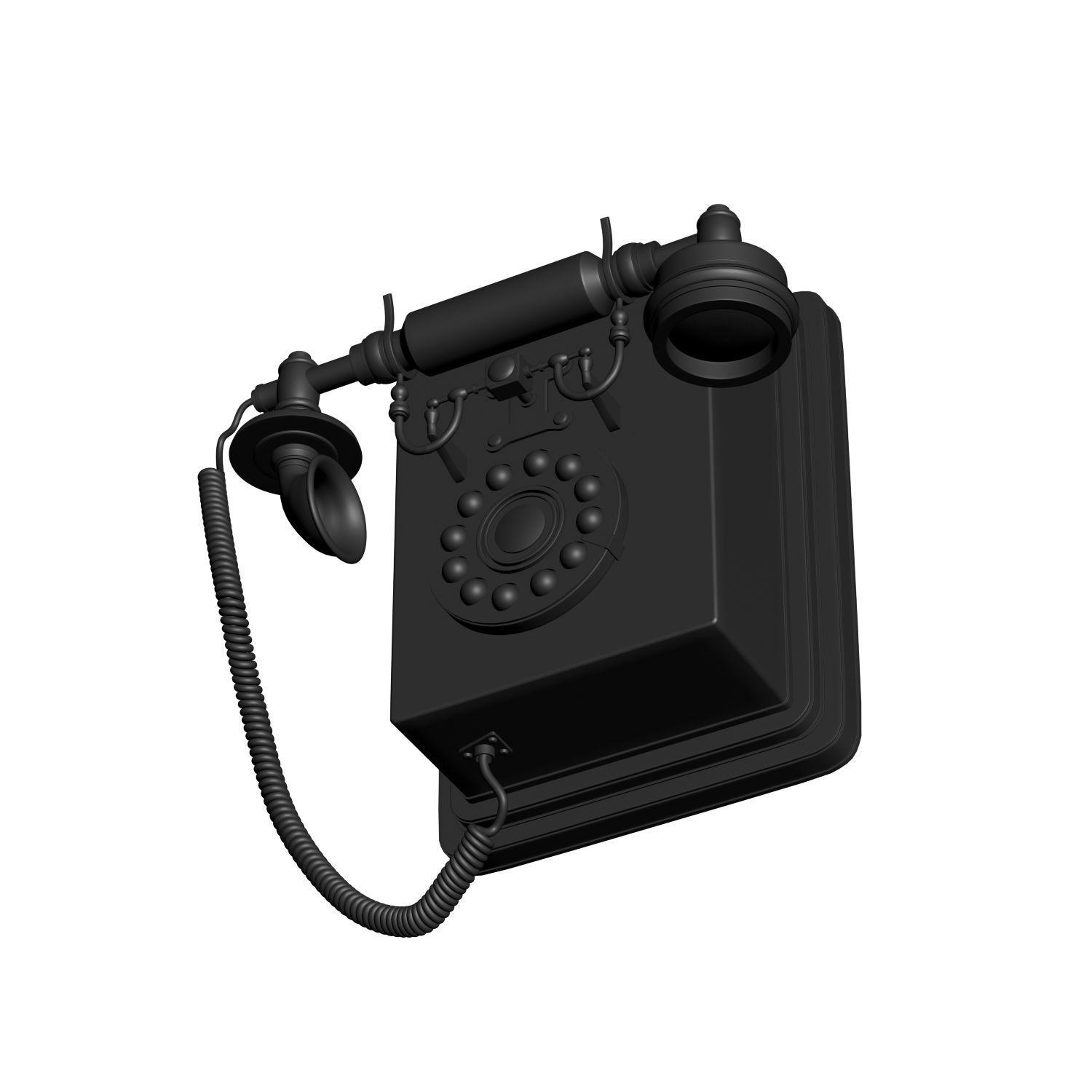 Retro phone 3D print model_3