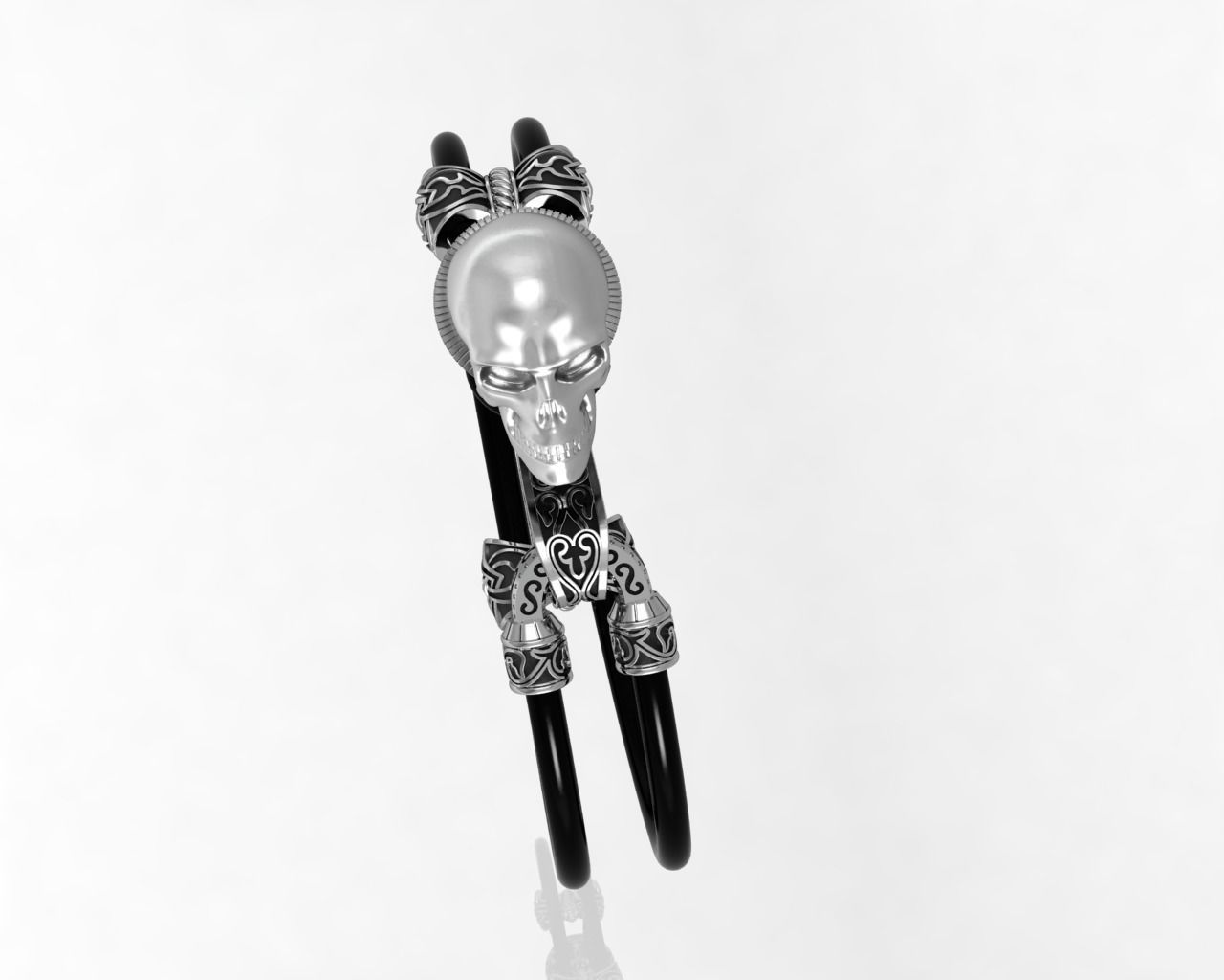 bracelet with a skull 3D print model_1