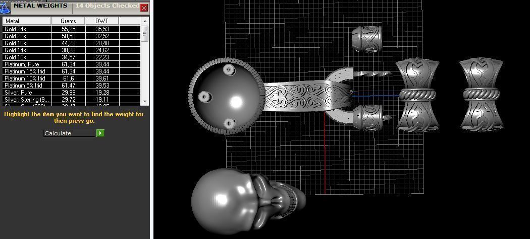 bracelet with a skull 3D print model_3