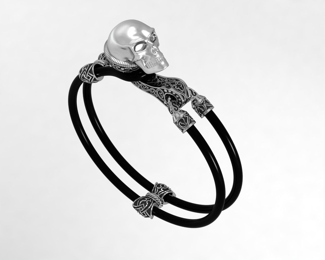 bracelet with a skull 3D print model_2
