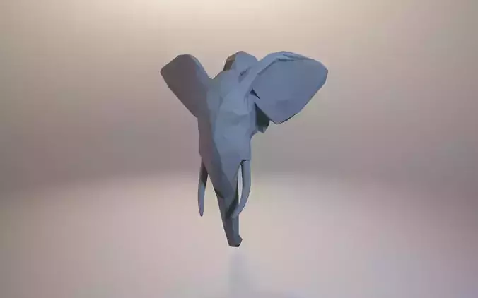 low-poly elephant model 3D print model
