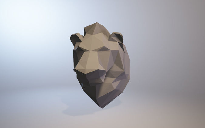 low-poly lion model 3D print model
