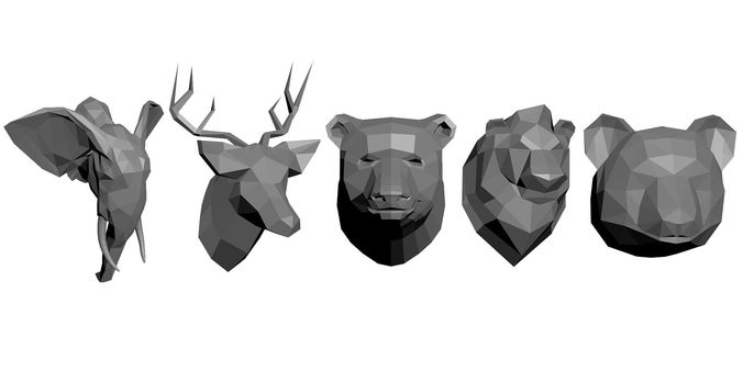 Animal models low-poly 3D print model