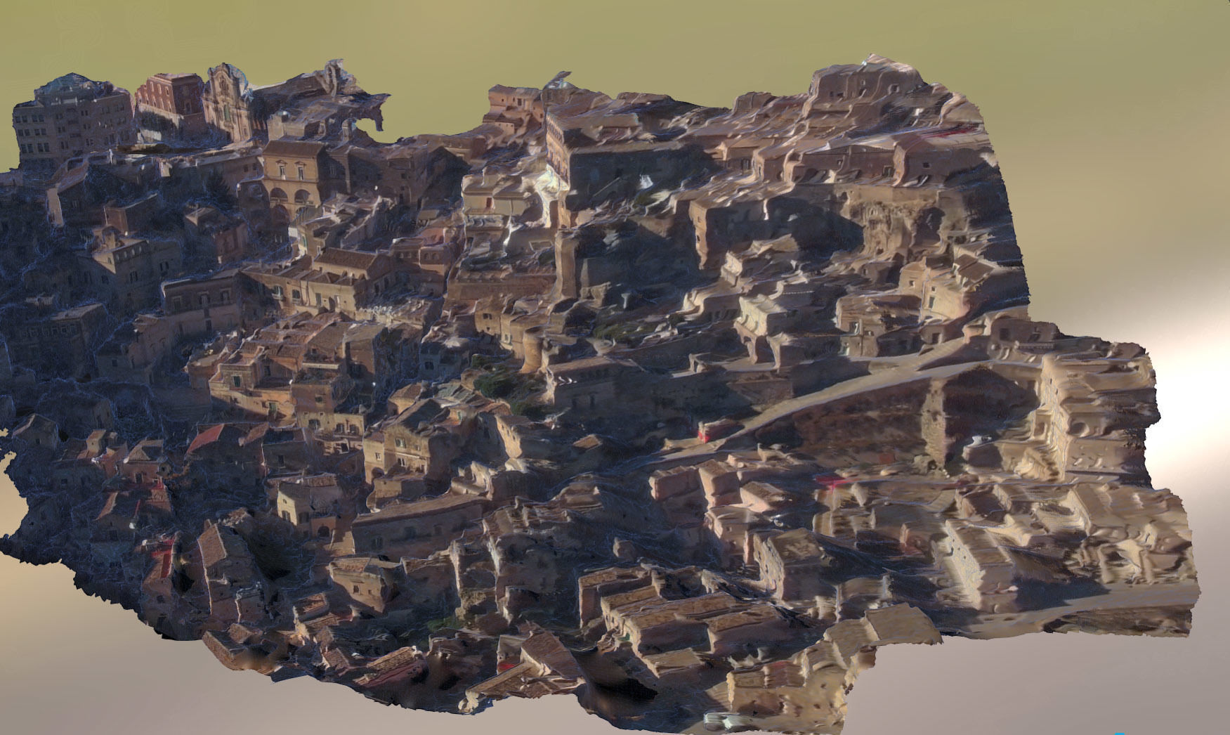 Italy Matera houses  Low-poly 3D model_6
