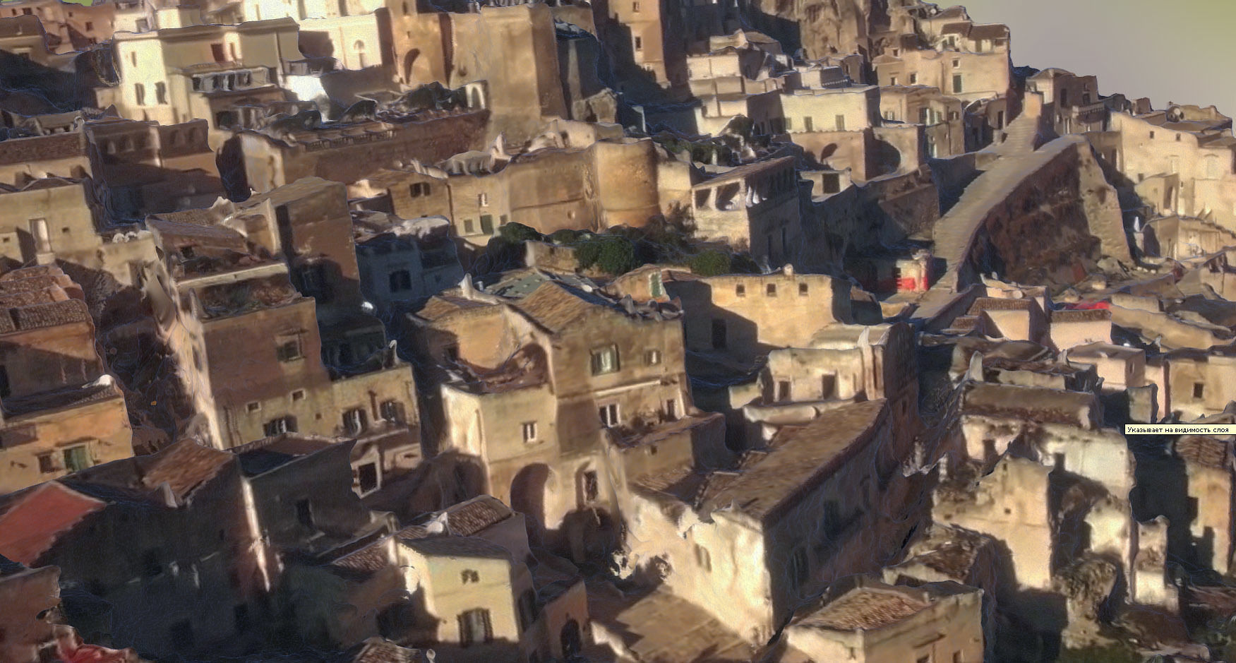 Italy Matera houses  Low-poly 3D model_4