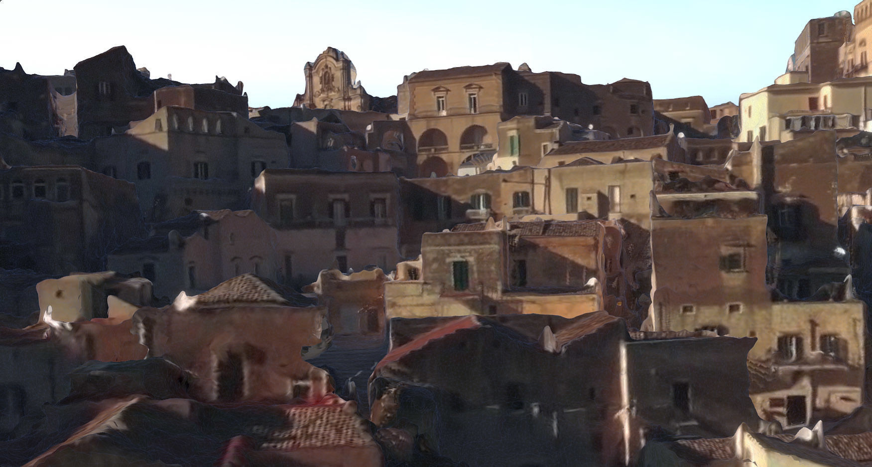 Italy Matera houses  Low-poly 3D model_2