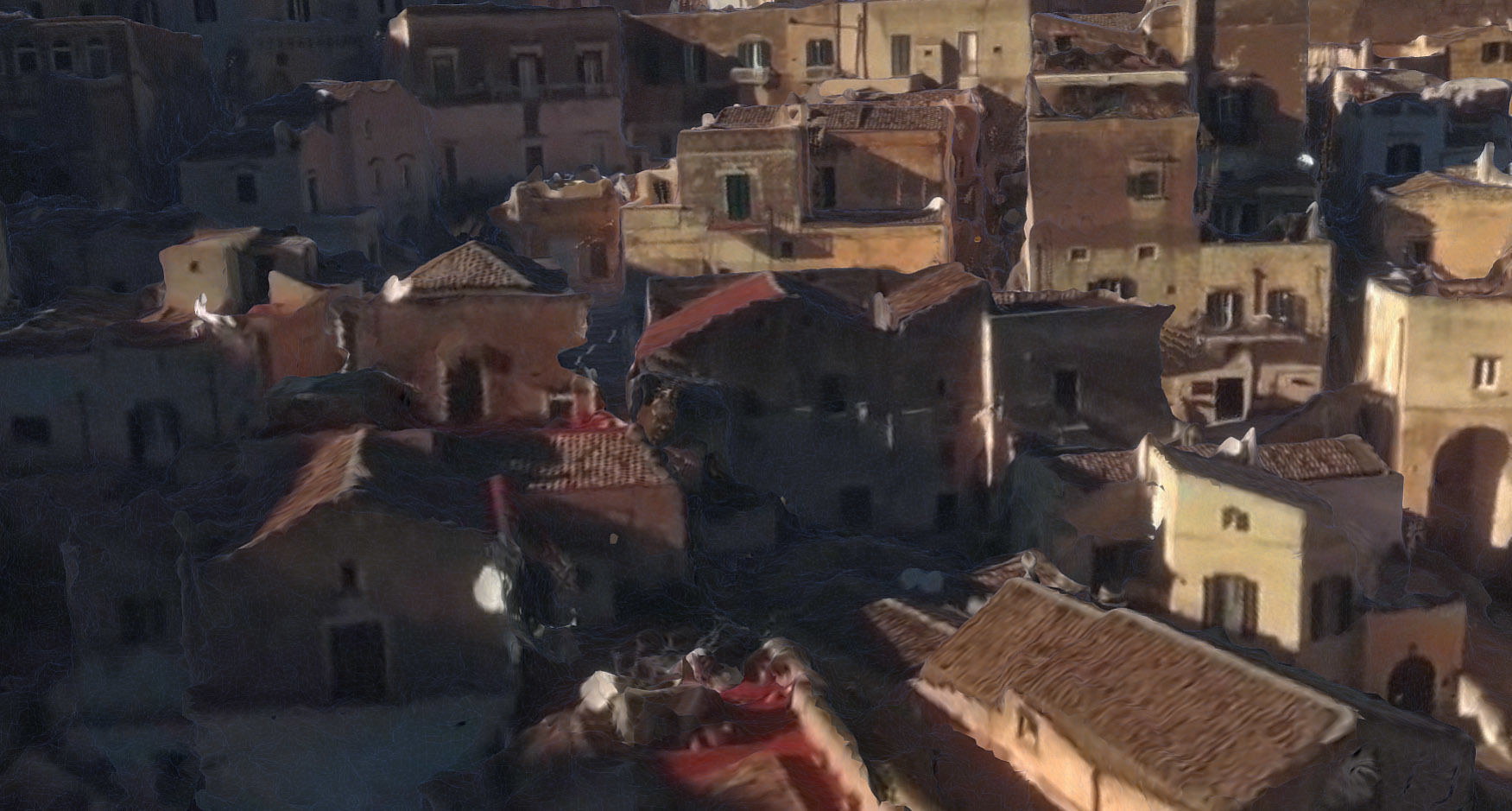 Italy Matera houses  Low-poly 3D model_3