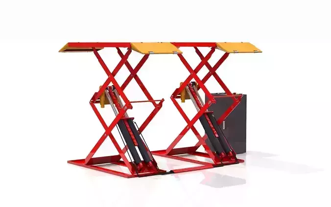 Double car lift Animated 3D model