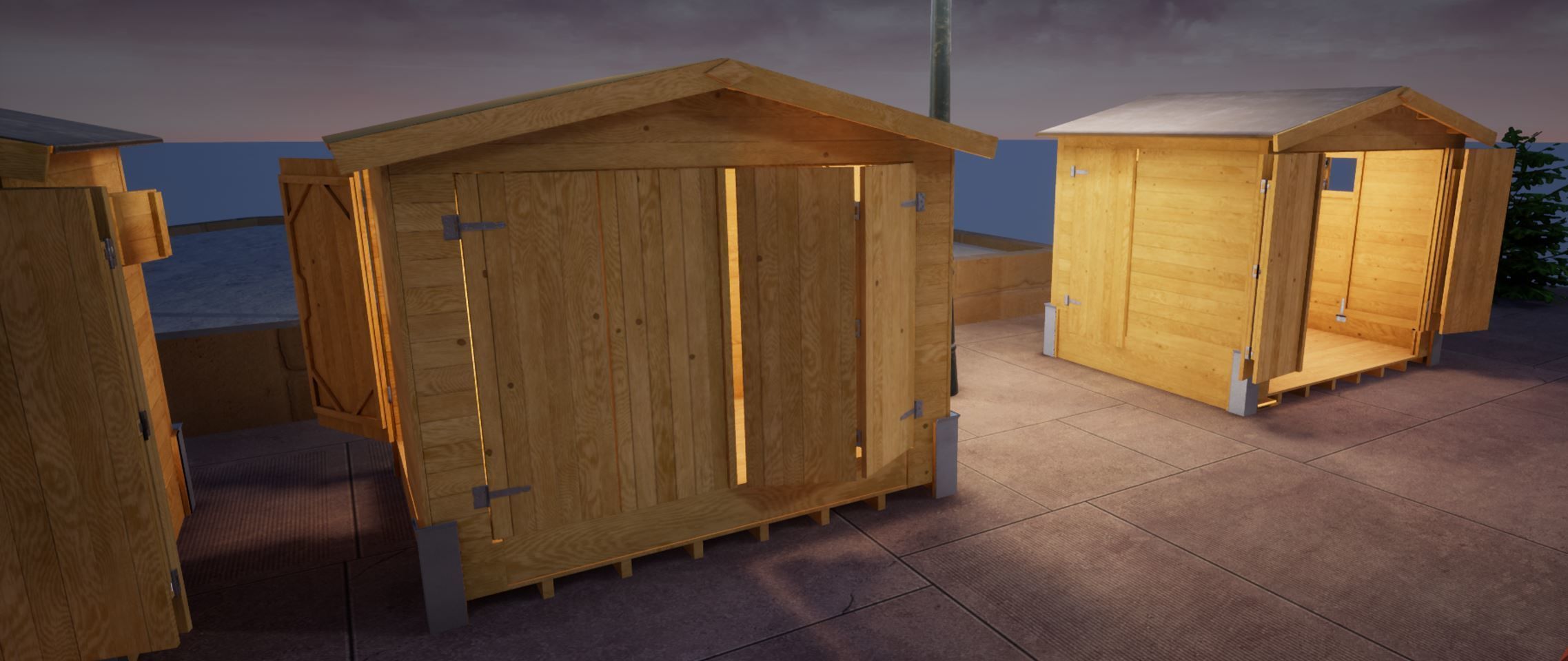 Christmas Market Chalet Low-poly 3D model_8