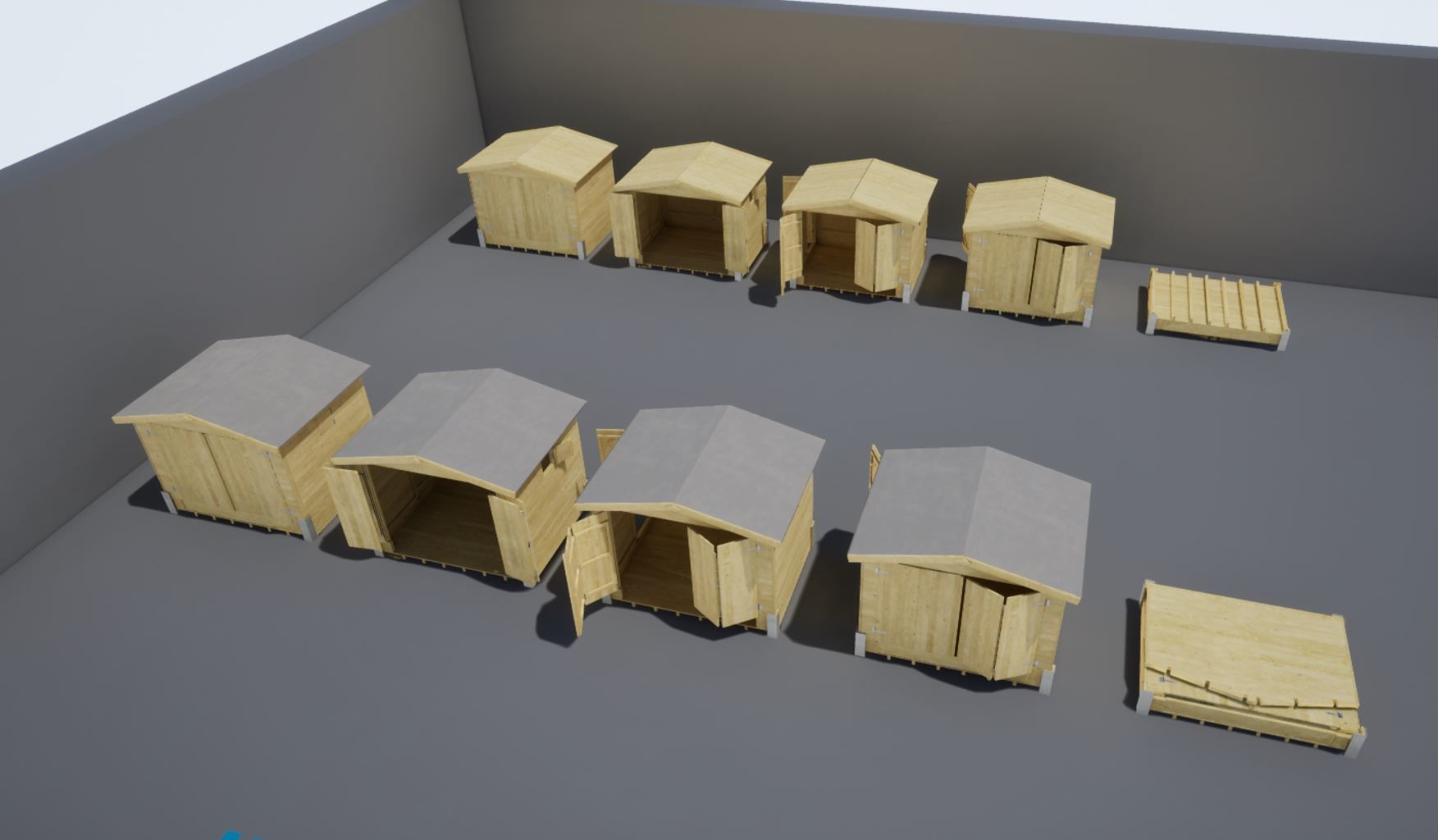 Christmas Market Chalet Low-poly 3D model_1