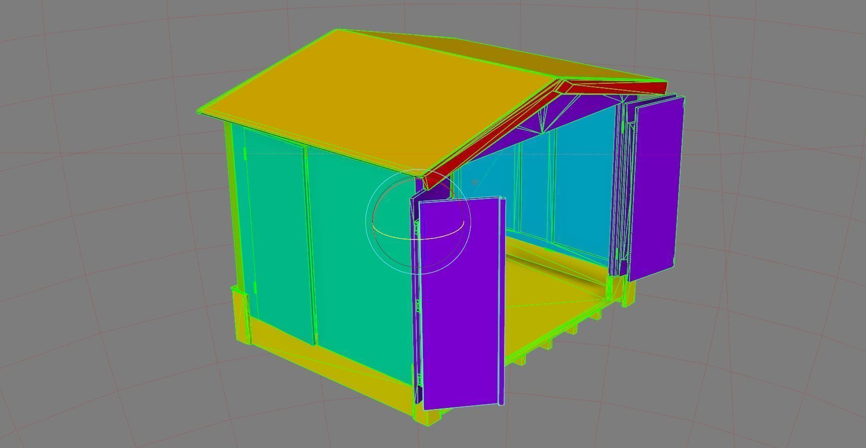 Christmas Market Chalet Low-poly 3D model_6