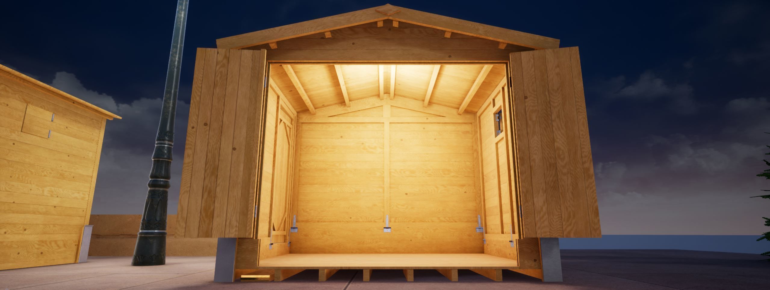 Christmas Market Chalet Low-poly 3D model_13