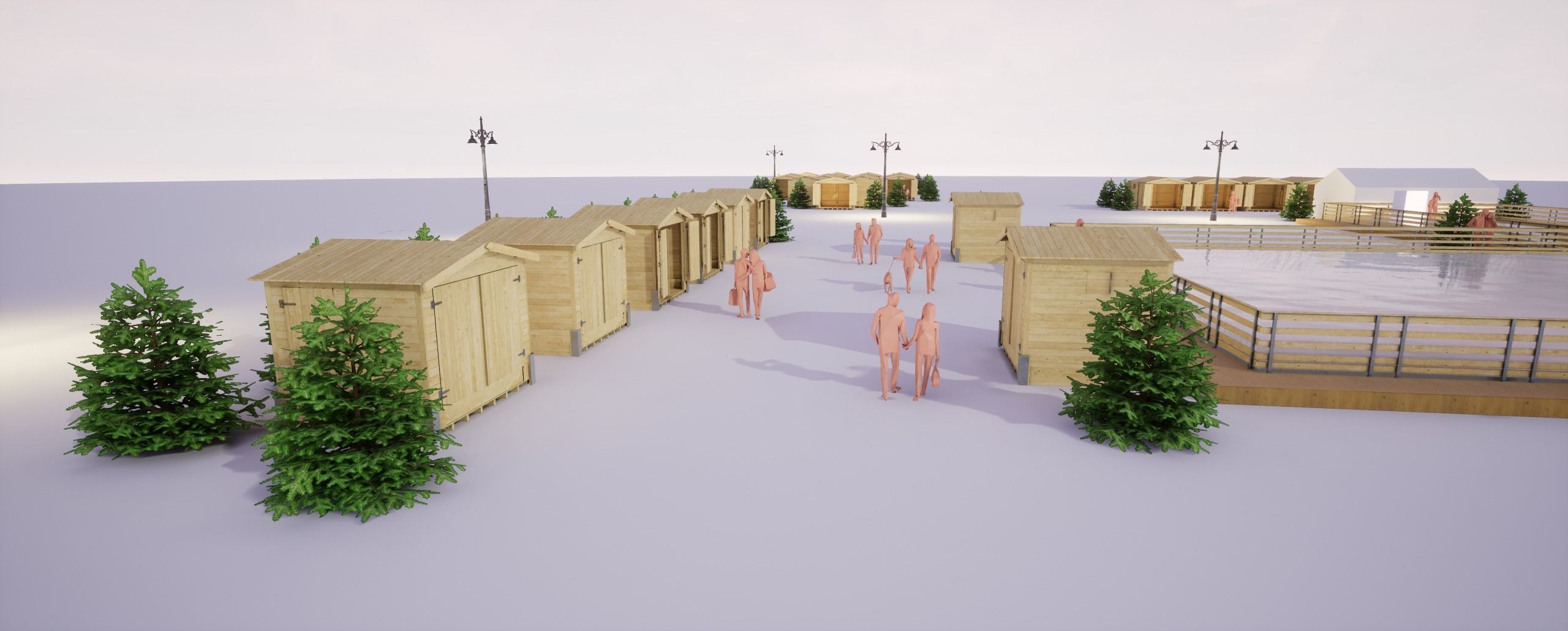 Christmas Market Chalet Low-poly 3D model_18