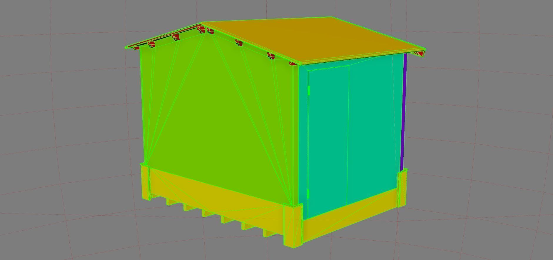 Christmas Market Chalet Low-poly 3D model_4