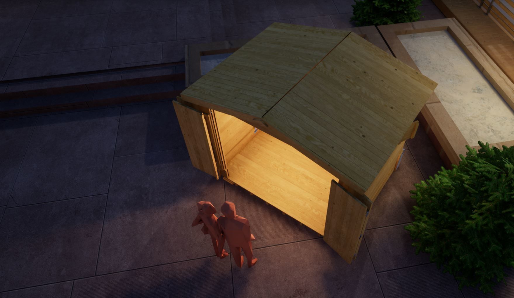 Christmas Market Chalet Low-poly 3D model_11