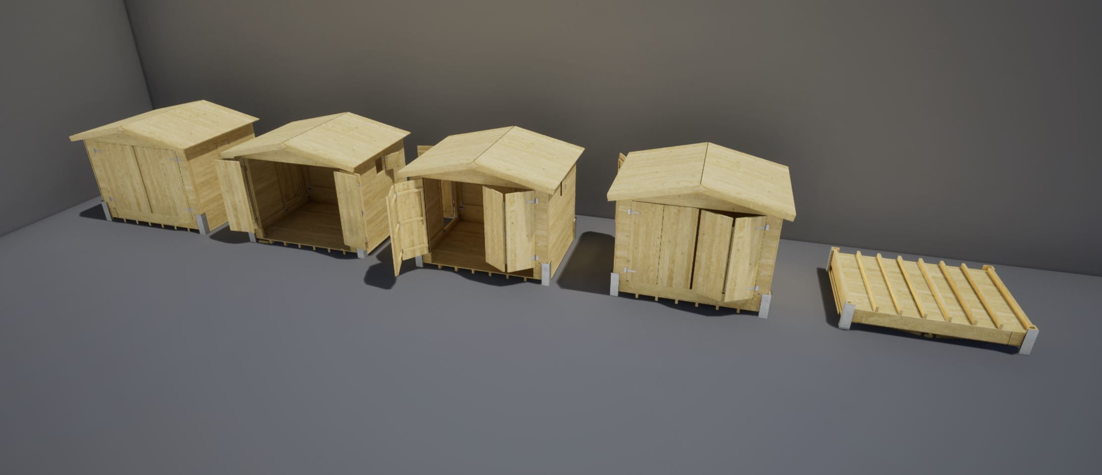 Christmas Market Chalet Low-poly 3D model_2