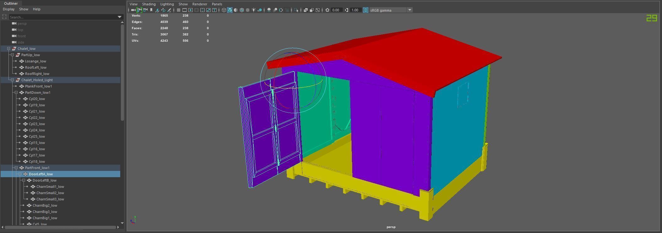 Christmas Market Chalet Low-poly 3D model_7