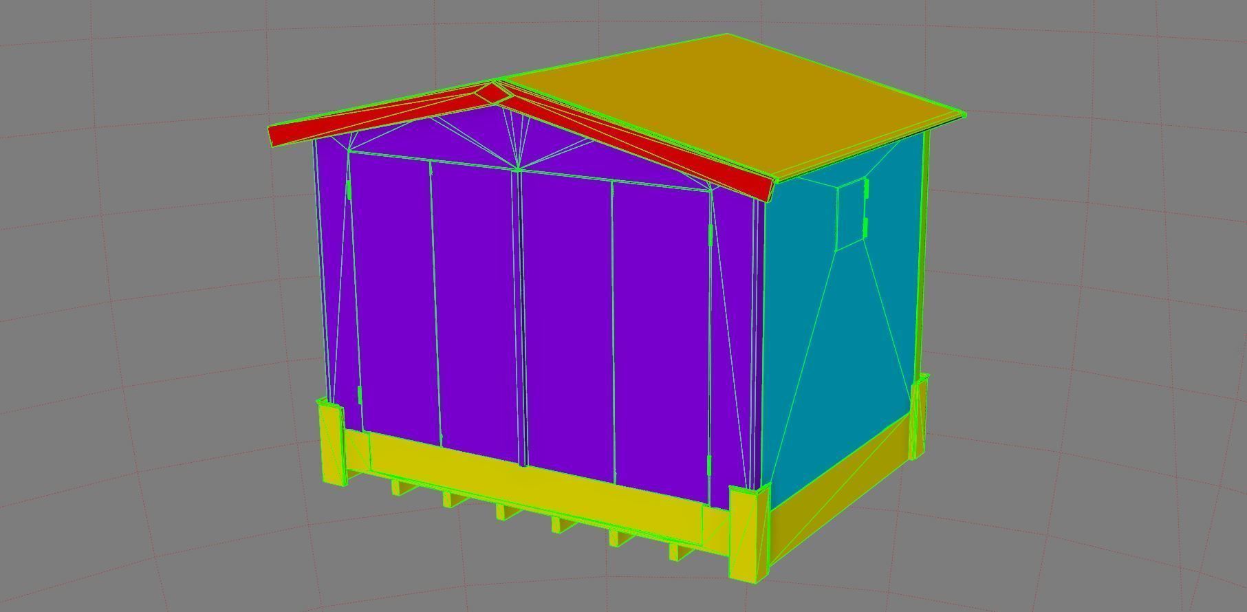 Christmas Market Chalet Low-poly 3D model_3