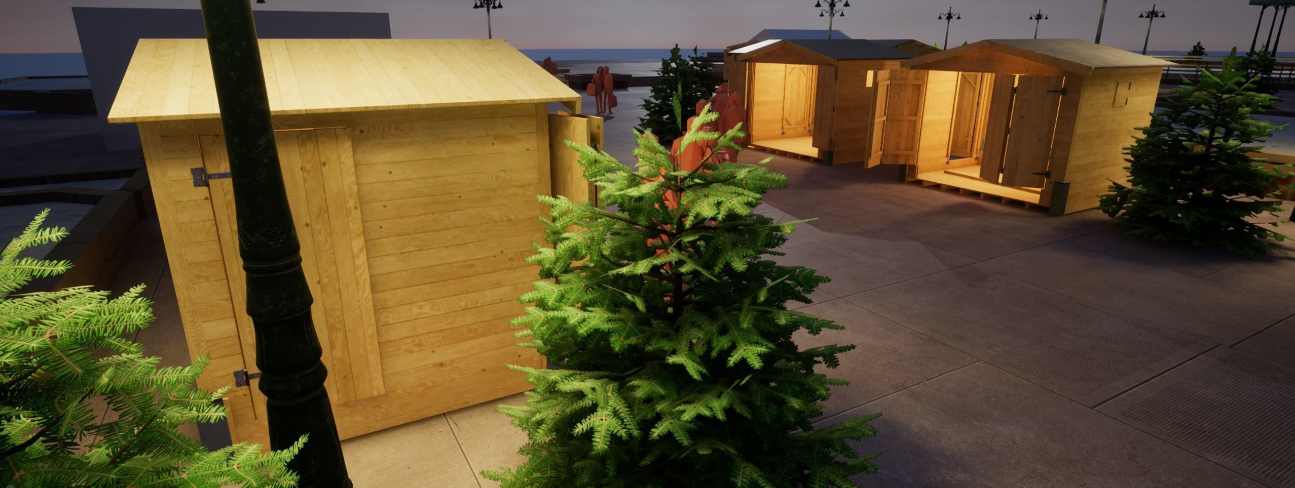 Christmas Market Chalet Low-poly 3D model_12
