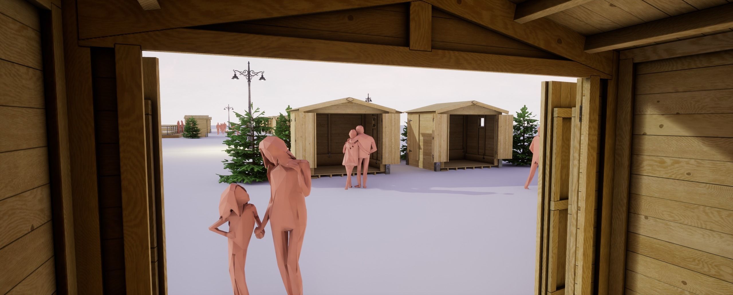Christmas Market Chalet Low-poly 3D model_22