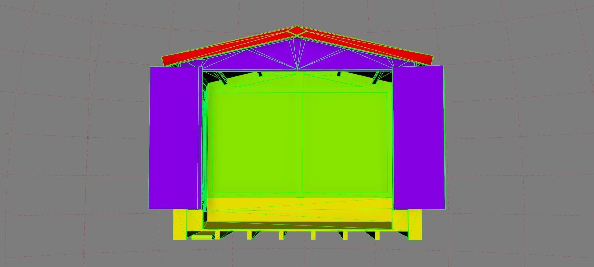 Christmas Market Chalet Low-poly 3D model_5