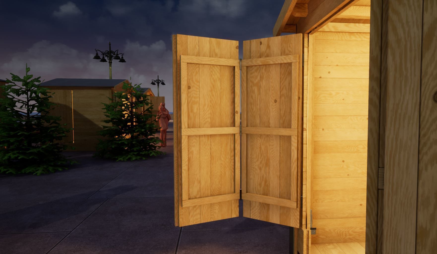 Christmas Market Chalet Low-poly 3D model_15