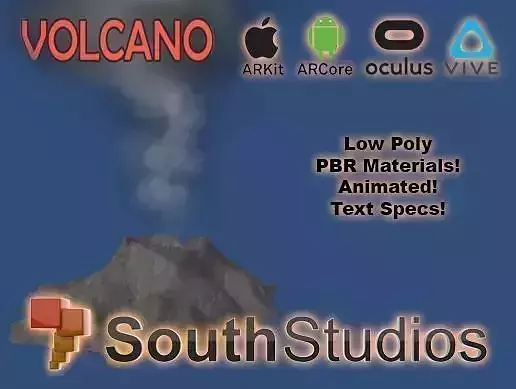 Animated Volcano AR VR Unity 3dsmax